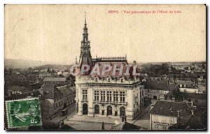 Old Postcard Sens Panoramic View of The City Hotel