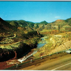 c1960s Globe / Showlow AZ Salt River Canyon Route Hwy 60 Switchback View PC A242