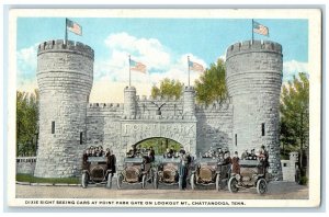 c1920s Dixie Sight Seeing Cars At Point Park Gate Chattanooga Tennessee Postcard