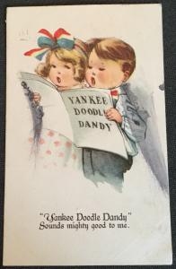 Vintage Postcard Used Yankee Doodle Dandy Children singing LB