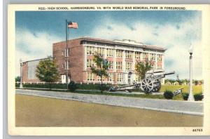Vintage Postcard-High School..Harrisonburg,Virginia/VA