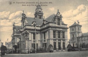 1910 Brussels  Exposition,Palais de la Ville de Bruxelles Bldg, Old Postcard