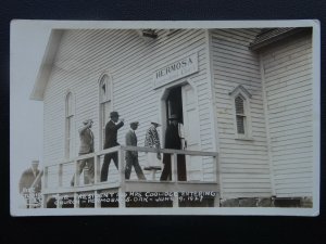 USA PRESIDENT COOLIDGE & MRS COOLIDGE at Hermosa Church c1927 RP Postcard