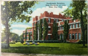 Vintage Postcard 1946 Quadrangle Dormitory State University Iowa City Iowa 
