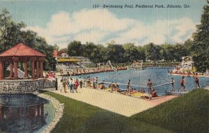 Postcard Swimming Pool Piedmont Park Atlanta GA