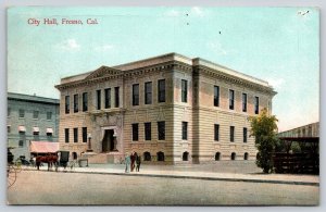 Fresno California~City Hall~Wood Shelter House~1909 Postcard