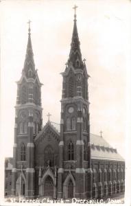 D48/ Dyersville Iowa Ia Real Photo RPPC Postcard c1930s St Francis Church