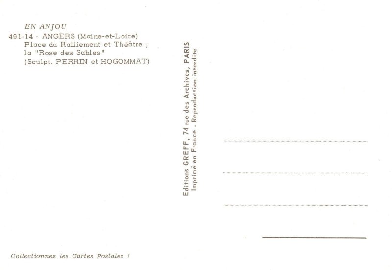 Postcard En Anjou Angers Maine-Et-Loire Place Du Ralliement Et Theatre France