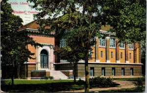 Vtg Windsor Canada Ontario Public Library 1908 Postcard
