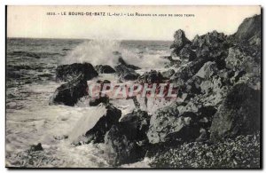 Batz Old Postcard Rocks on a day of heavy weather