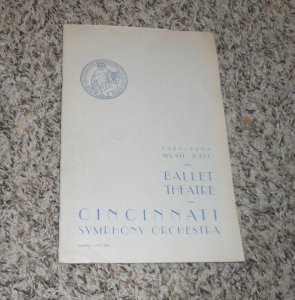 1943 Cincinnati Symphony Orchestra Ballet Theatre Music OH Ohio Brochure Program