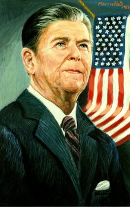 President Ronald Reagan 40th U S President Painting By Morris Katz