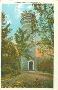 Brattleboro, VT Retreat Tower Vintage White Border Postcard