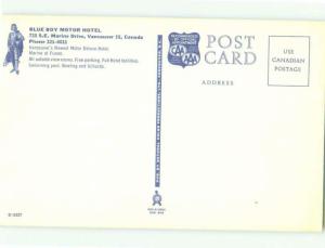 Unused Pre-1980 BLUE BOY MOTEL Vancouver BC hr5253