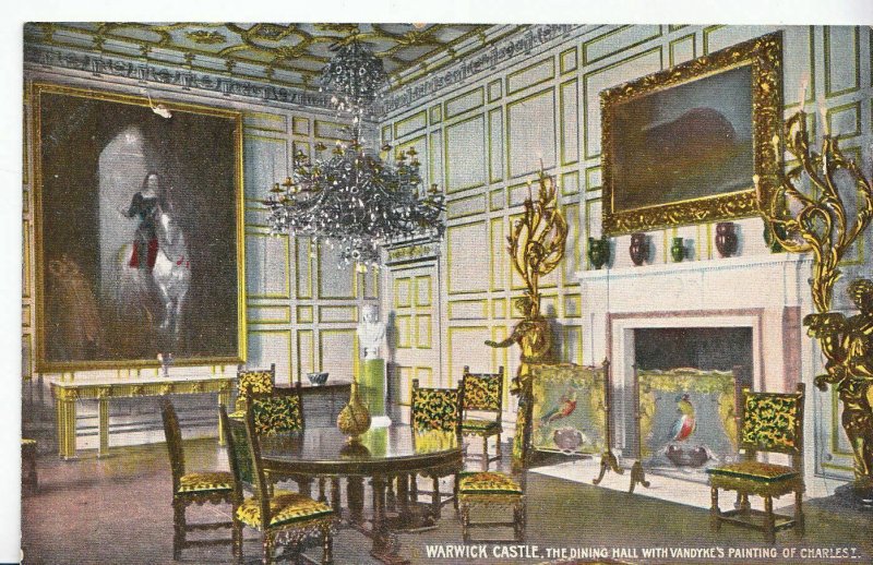 Warwickshire Postcard - Warwick Castle - The Dining Hall      A6798