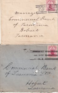 Dunedin Auckland New Zealand Franking Machine 1905 Two Postmark s