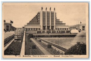 c1940's View of Centenary Palace Brussels Belgium Vintage Unposted Postcard