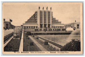 c1940's View of Centenary Palace Brussels Belgium Vintage Unposted Postcard
