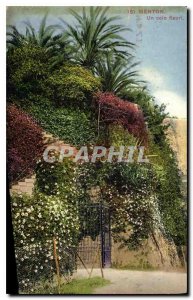 Old Postcard Menton floral corner