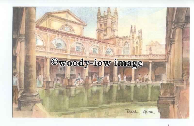 DS0350 - Somerset - Inside the Roman Baths. Artist - David Skipp - postcard