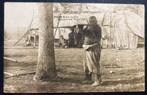 Mint Real Picture Postcard Native American Indian Barack House Practicing Shooti