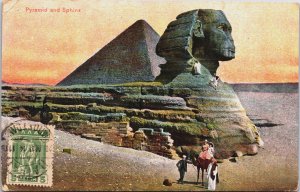 Egypt Pyramid and Sphinx Cairo Vintage Postcard C104