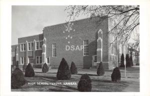 C46/ Lyons Rice County Kansas Ks Real Photo RPPC Postcard c50s High School