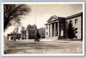 Carson City Nevada NV Postcard Ormsby County Court House State 1938 RPPC Photo