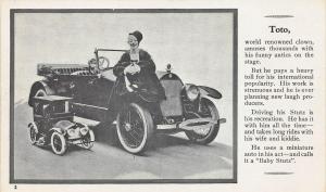 Stutz Automobile Toto The Clown w/ Baby Stutz Advertising Official Postcard