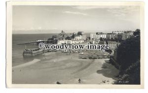 tq1366 -  Sandy Beach, Boats in Harbour & Lifeboat Station, at Tenby - Postcard