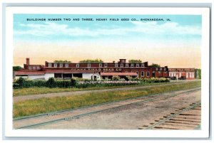 c1920 Buildings Number Two Three Henry Field Seed Rail Shenandoah Iowa Postcard