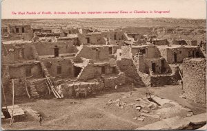 Hopi Pueblo Oraibi AZ Arizona Kivas Chambers Early Fred Harvey Postcard H61