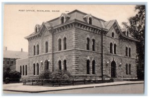 1946 Post Office Building Scene Rockland Maine ME Unposted Vintage Postcard 