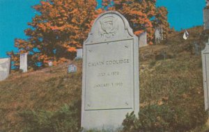 Grave Stone at Burial Place of Calvin Coolidge - Plymouth VT, Vermont