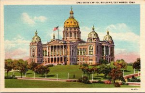 Vtg Des Moines IA Iowa State Capitol Building 1930s Unused Linen Postcard