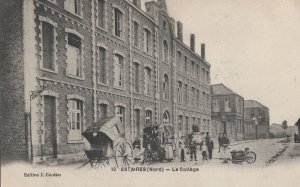 Estaires Le College French Transportation In Street Old Postcard