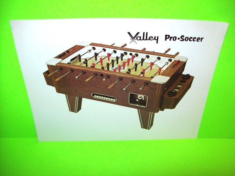 Valley Pro Soccer Foosball Table FLYER Art Pint Arcade Game Promo Original 1975 