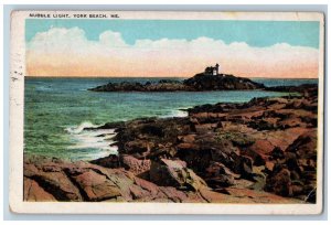 1929 View of Nubble Light York Beach Maine ME Vintage Posted Postcard 