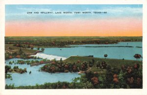 c.1920's Dam and Spillway Lake Worth Fort Worth Texas Postcard 2R4-554