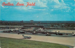 Love Field Airport Dallas Texas TX passenger planes jets pm 1967 Postcard