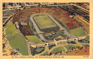 Baltimore Maryland Football Stadium Aerial View Antique Postcard K107135