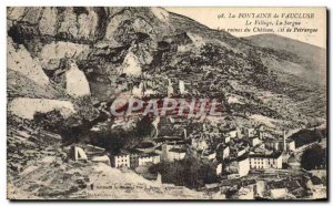 Old Postcard The Fountain Vaucluse The Village La Sorgue The ruins of the cas...