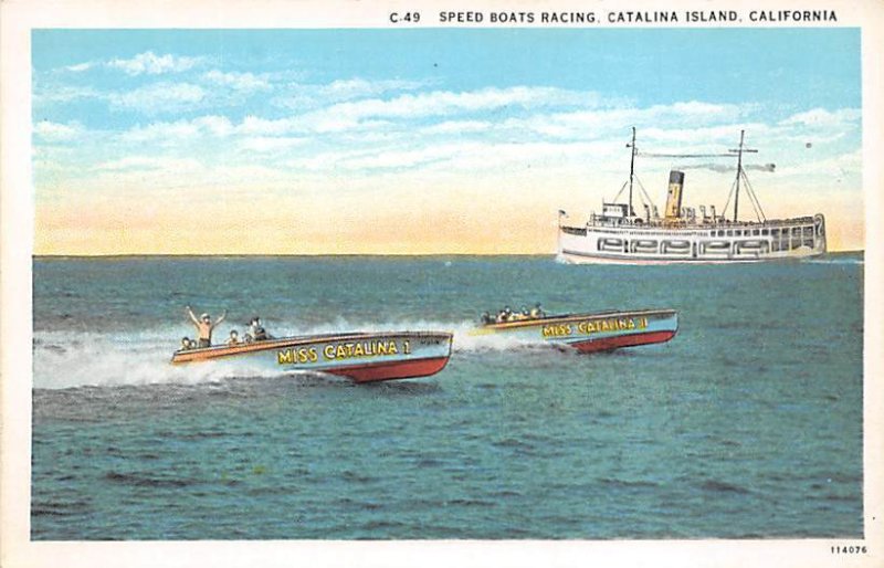 Speed Boat Racing Catalina Island California  