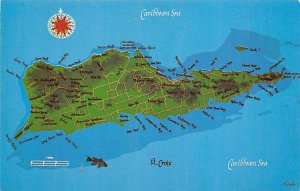 Caribbean Sea USA Map Unused 