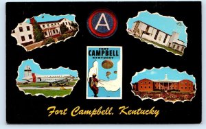 FORT CAMPBELL, Kentucky KY ~ Third Army Patch MULTI VIEW 1970s Military Postcard