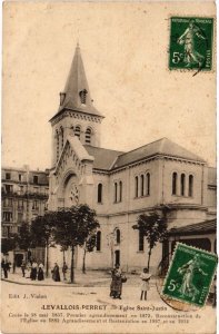 CPA Levallois Perret Eglise St Justin (1311123)