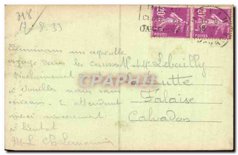 Old Postcard Gorges du Tarn Chateau de la Caze seen banks of the Tarn
