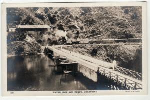 ARGENTINA  SAN ROQUE   DAM  RAILROAD  RPPC postcard