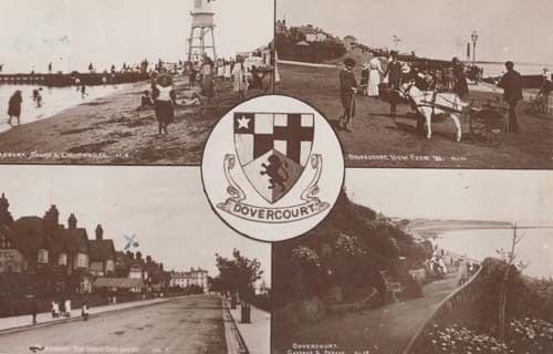 Dovercourt Pony Rides Lighthouse Essex Antique Old Fashion Real Photo Postcard