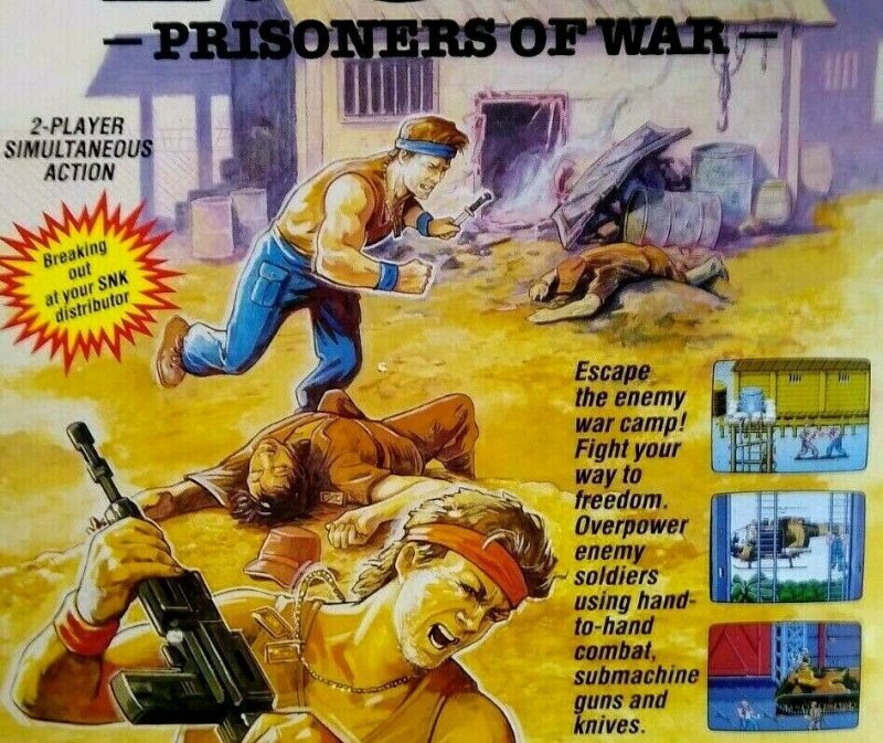 POW Prisoners Of War Arcade Flyer Original Video Game Art 1988 8.5 x 11 Vintage